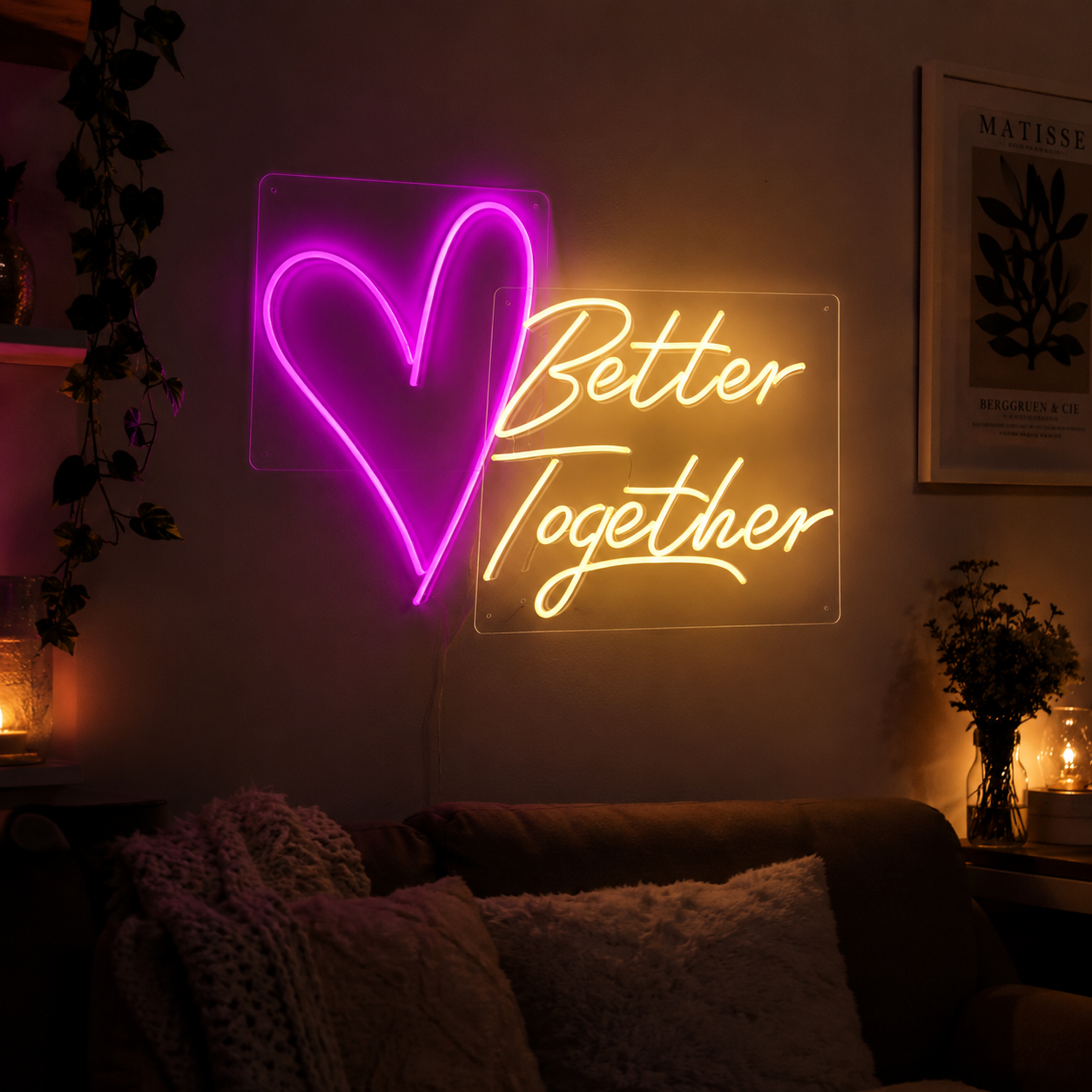 Better Together Mounted Wall Decor LED Neon Sign Wall Neon Sign - 03 Real Lifestyle Scene