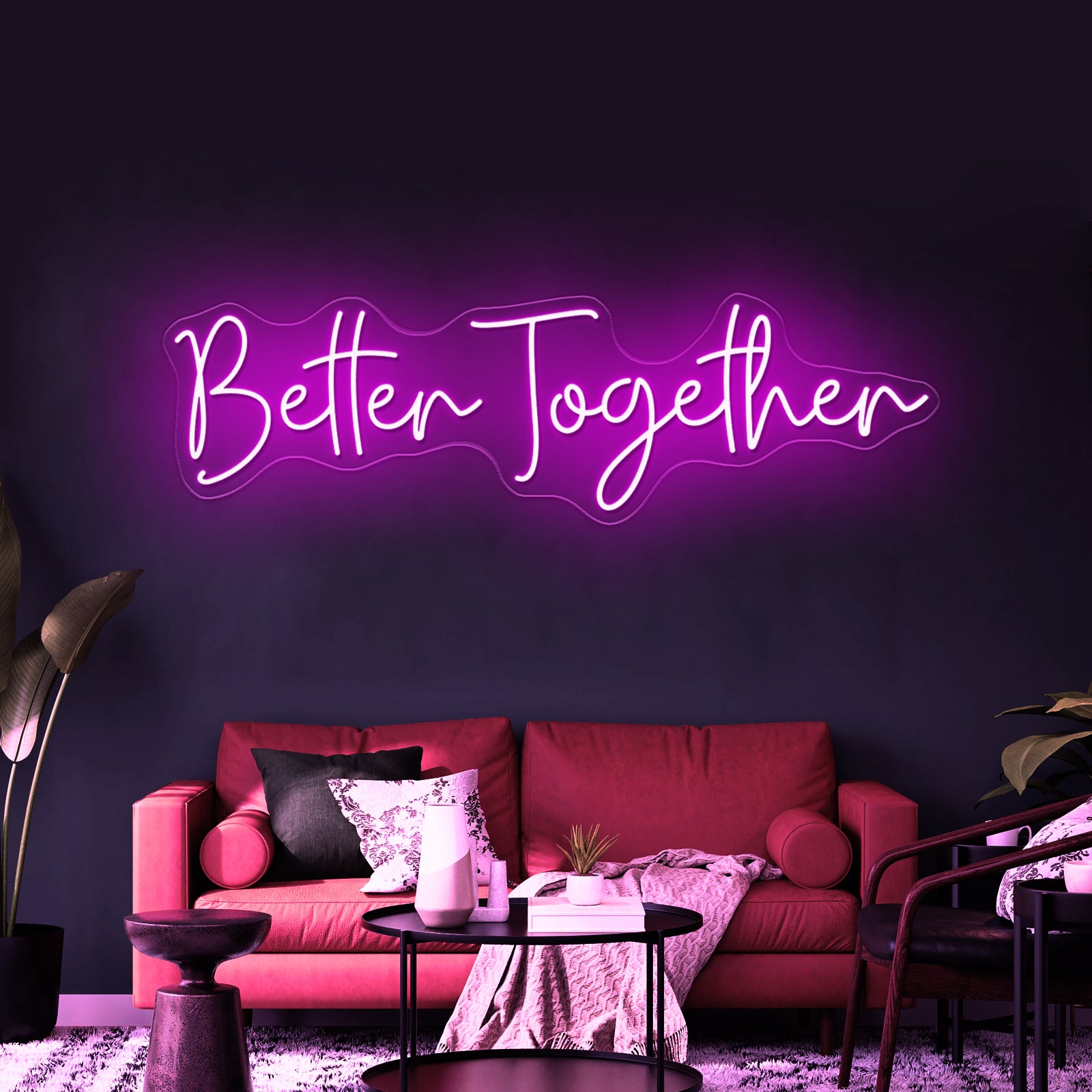 Better Together Neon Sign Bedroom Decor Neon Letter Lights