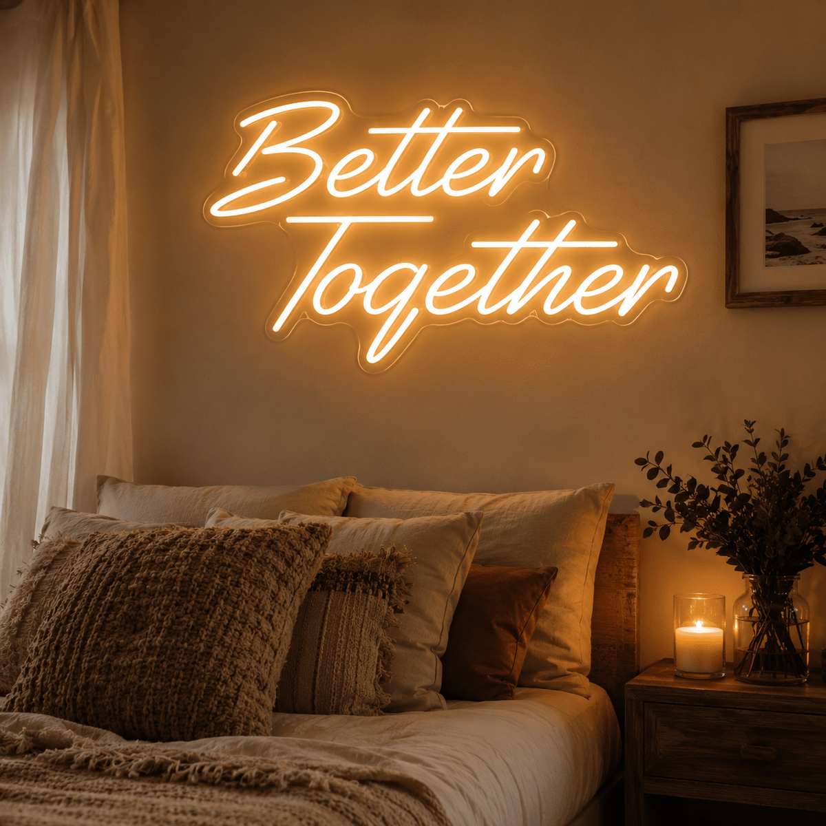 Better Together Phrase Wall Decor LED Neon Sign - Shineneon
