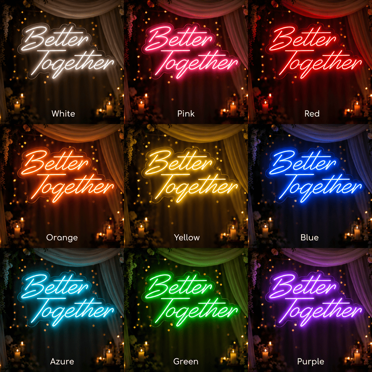 Better Together Phrase Wall Decor LED Neon Sign - Shineneon