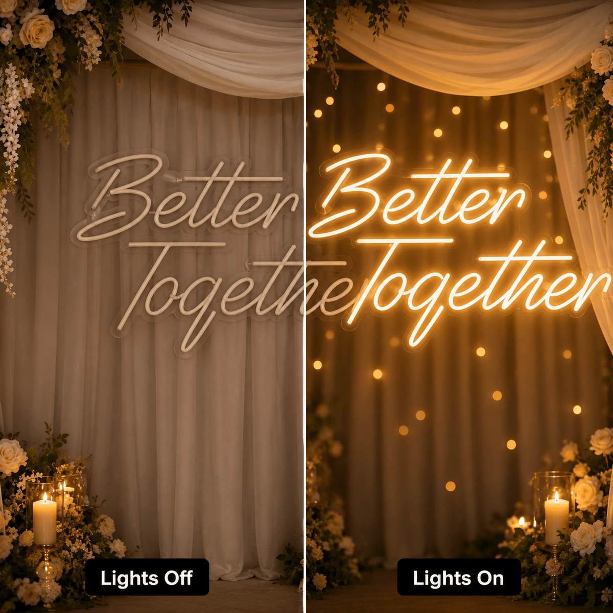 Better Together Phrase Wall Decor LED Neon Sign - Shineneon
