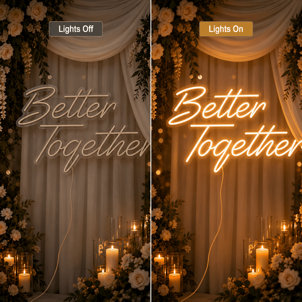 Better Together Phrase Wall Decor LED Neon Sign Wall Neon Sign - Shineneon