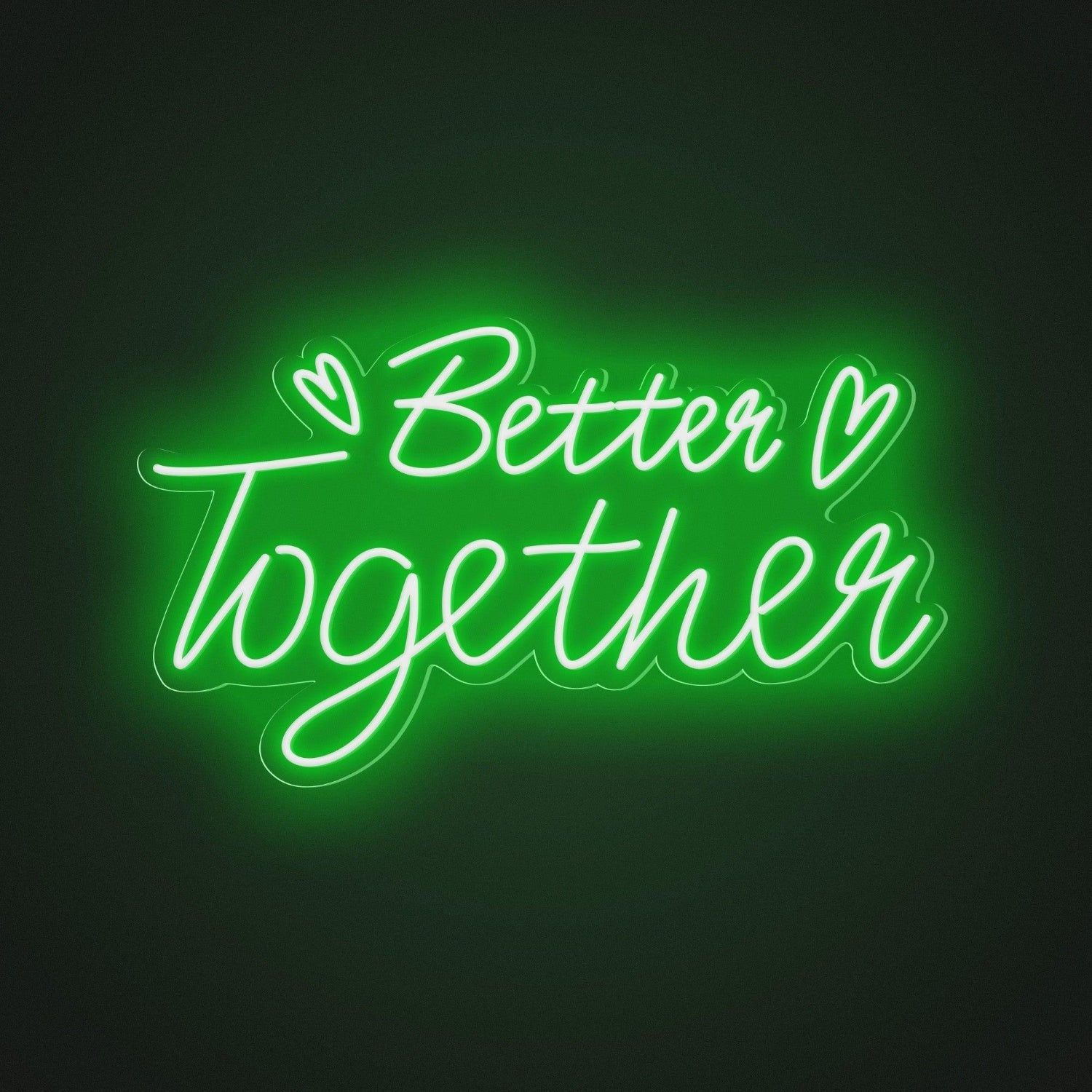 Better Together Pink And Yellow Hearts Led Neon Sign For Romantic Wedding Cafe Decor | Shineneon