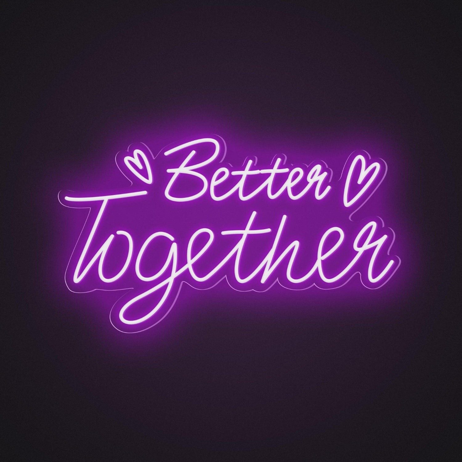Better Together Pink And Yellow Hearts Led Neon Sign For Romantic Wedding Cafe Decor | Shineneon