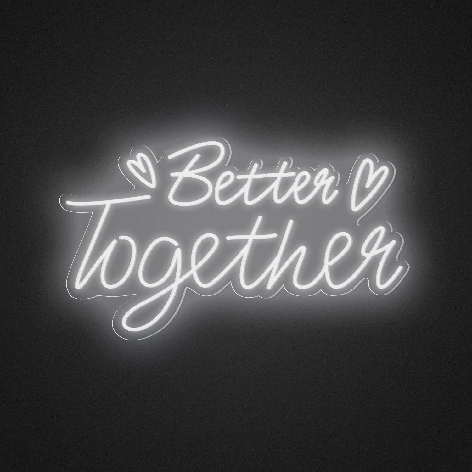 Better Together Pink And Yellow Hearts Led Neon Sign For Romantic Wedding Cafe Decor | Shineneon