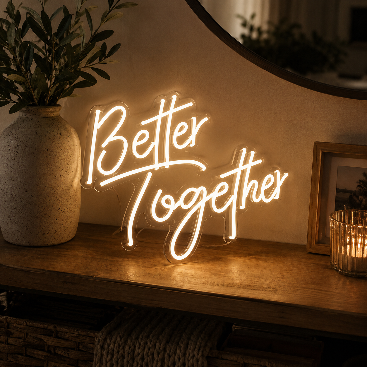 Better Together Script LED Neon Sign - 03 Real Lifestyle Scene