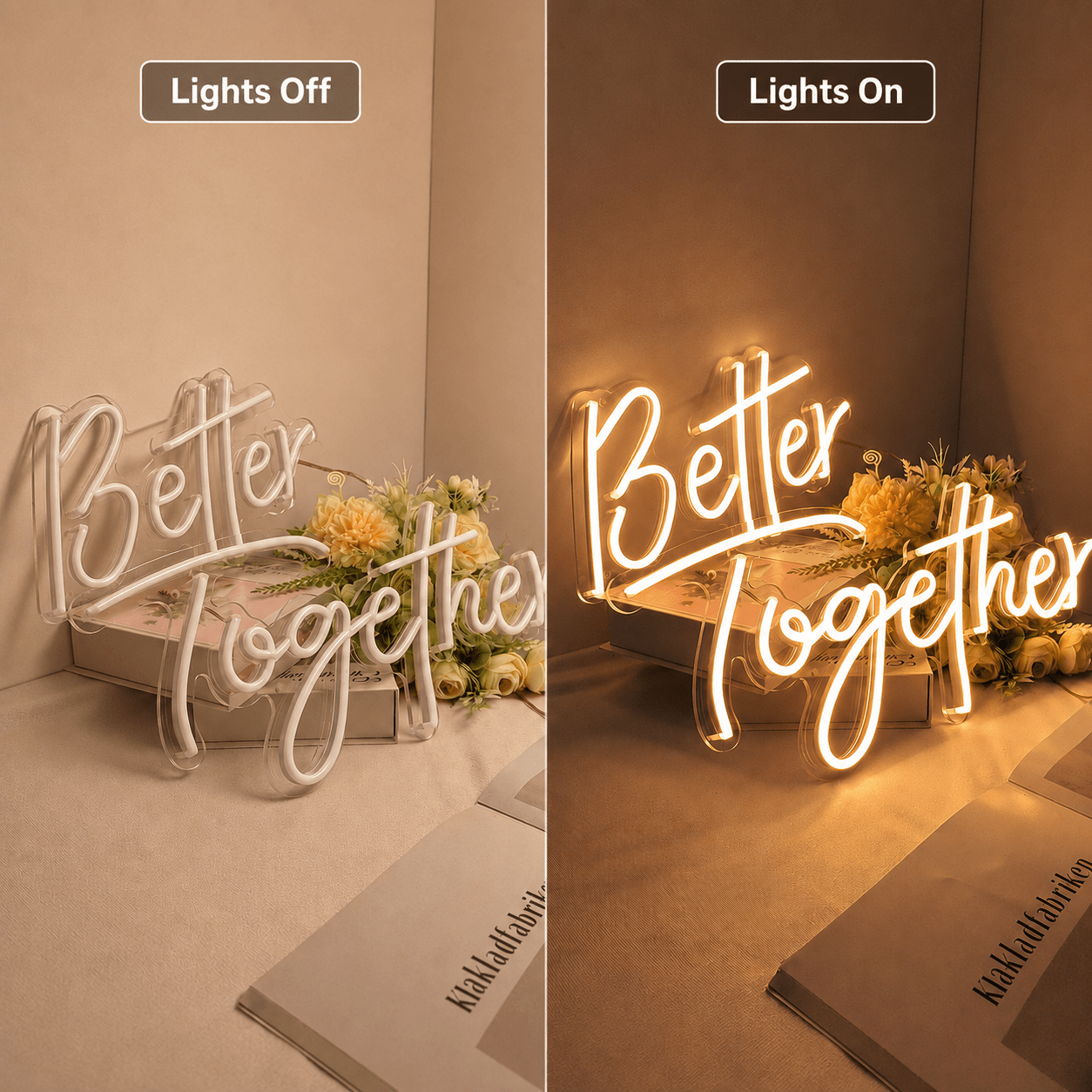 Better Together Script LED Neon Sign Wall Neon Sign - Shineneon