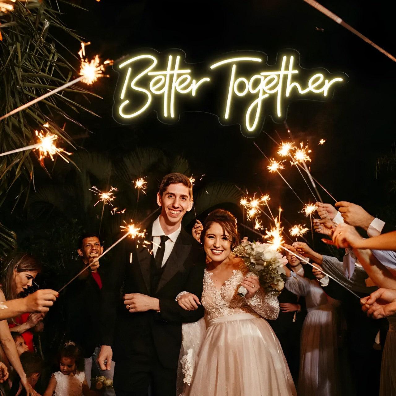 Better Together Warm Yellow Led Neon Sign For Wedding Decor | Shineneon