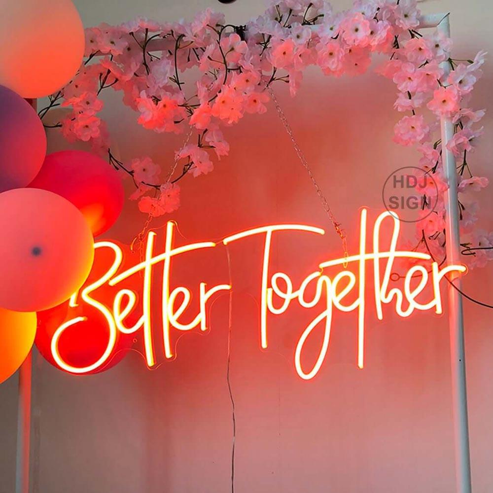 Better Together Warm Yellow Led Neon Sign For Wedding Decor | Shineneon