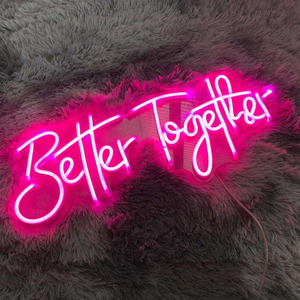 Better Together Warm Yellow Led Neon Sign For Wedding Decor | Shineneon