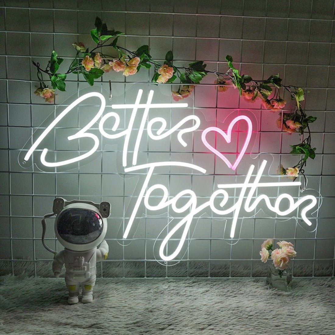 Better Together With Hearts Led Sign Business Neon Signs - Shineneon