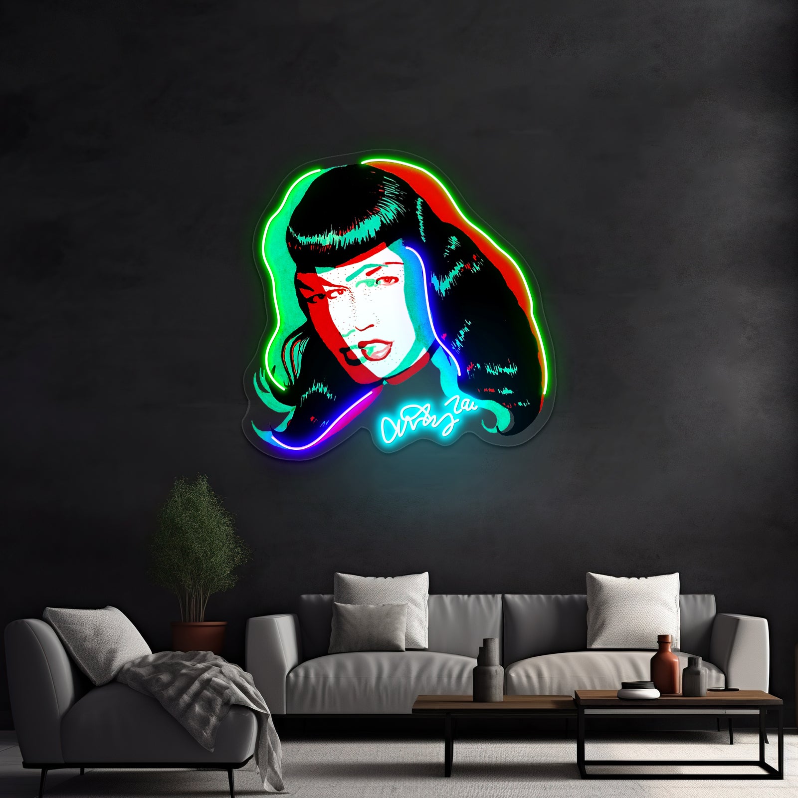 Bettie Page Pop Artwork Led Neon Sign | Shineneon