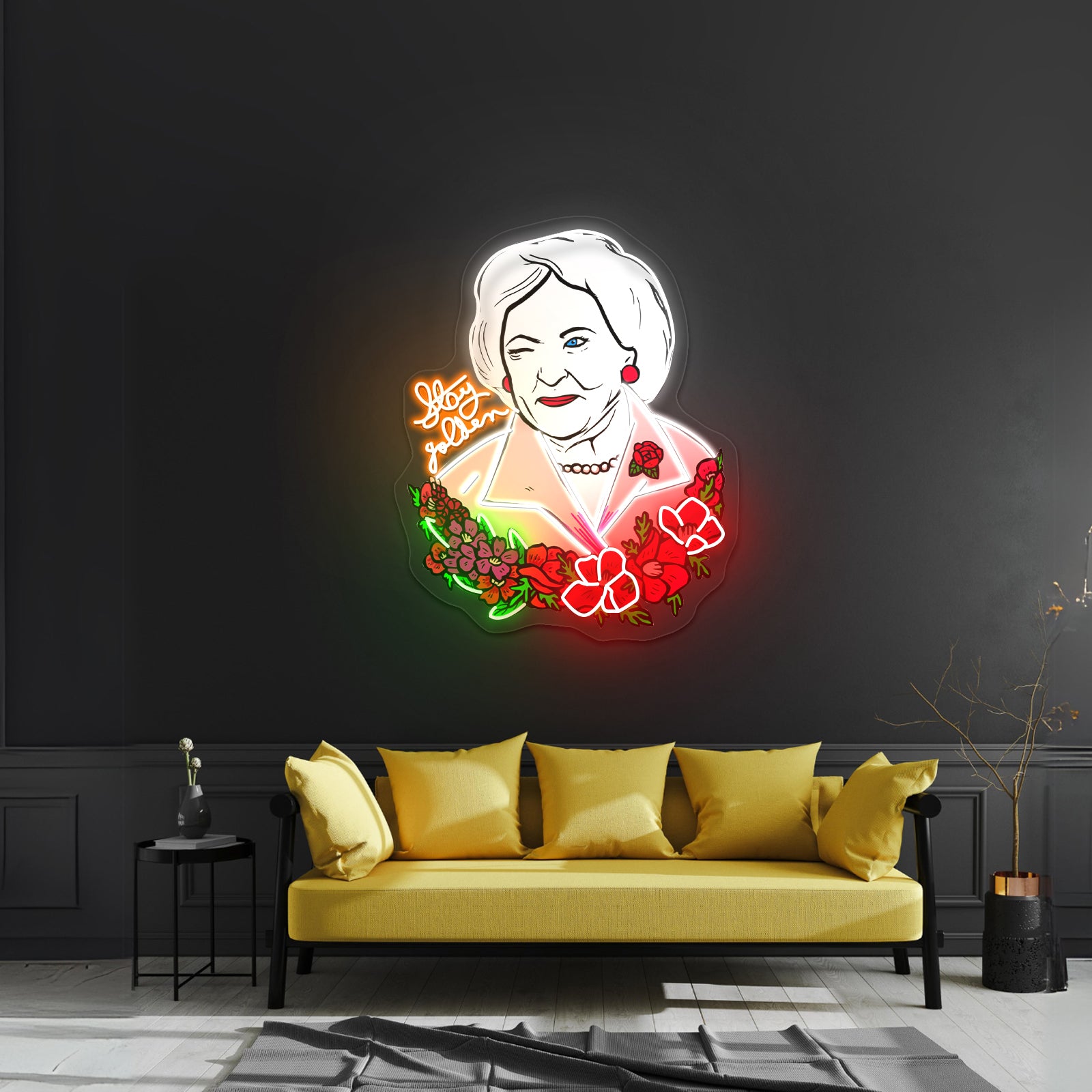Betty White Stay Golden Neon Signs wall art | Shineneon