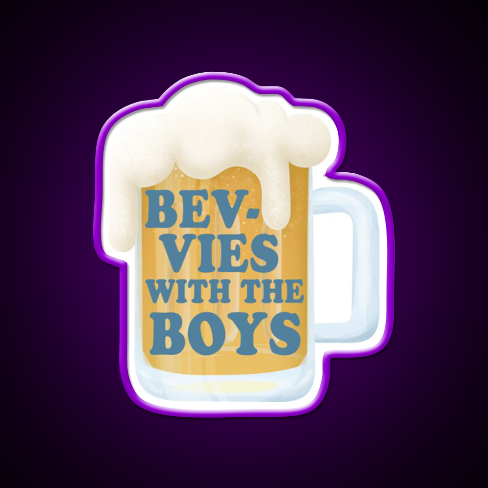 Bevvies With The Boys Man Cave Bar Led Neon Sign Rgb Color