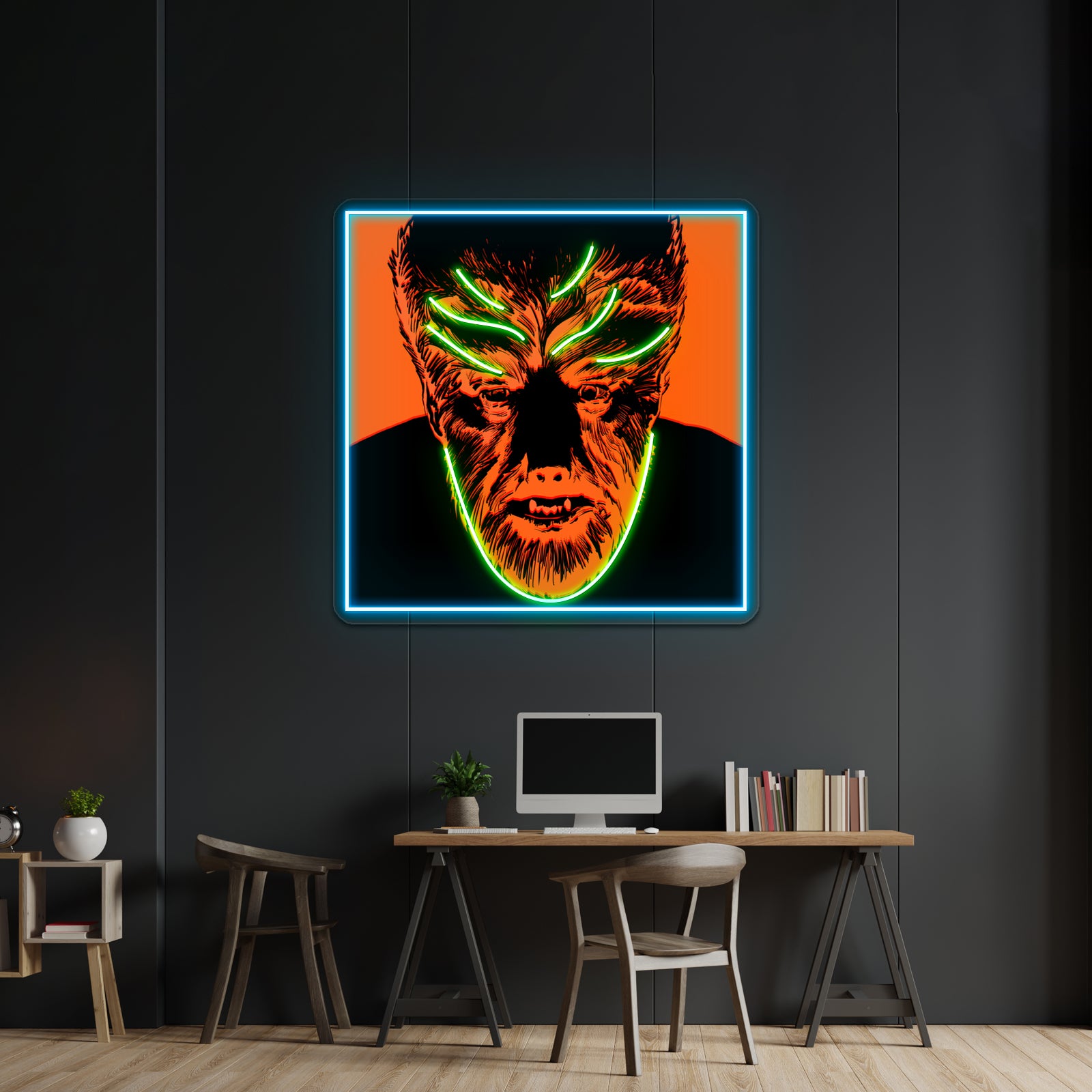 Beware The Wolfman Vintage Universal Monsters Artwork Led Neon Sign