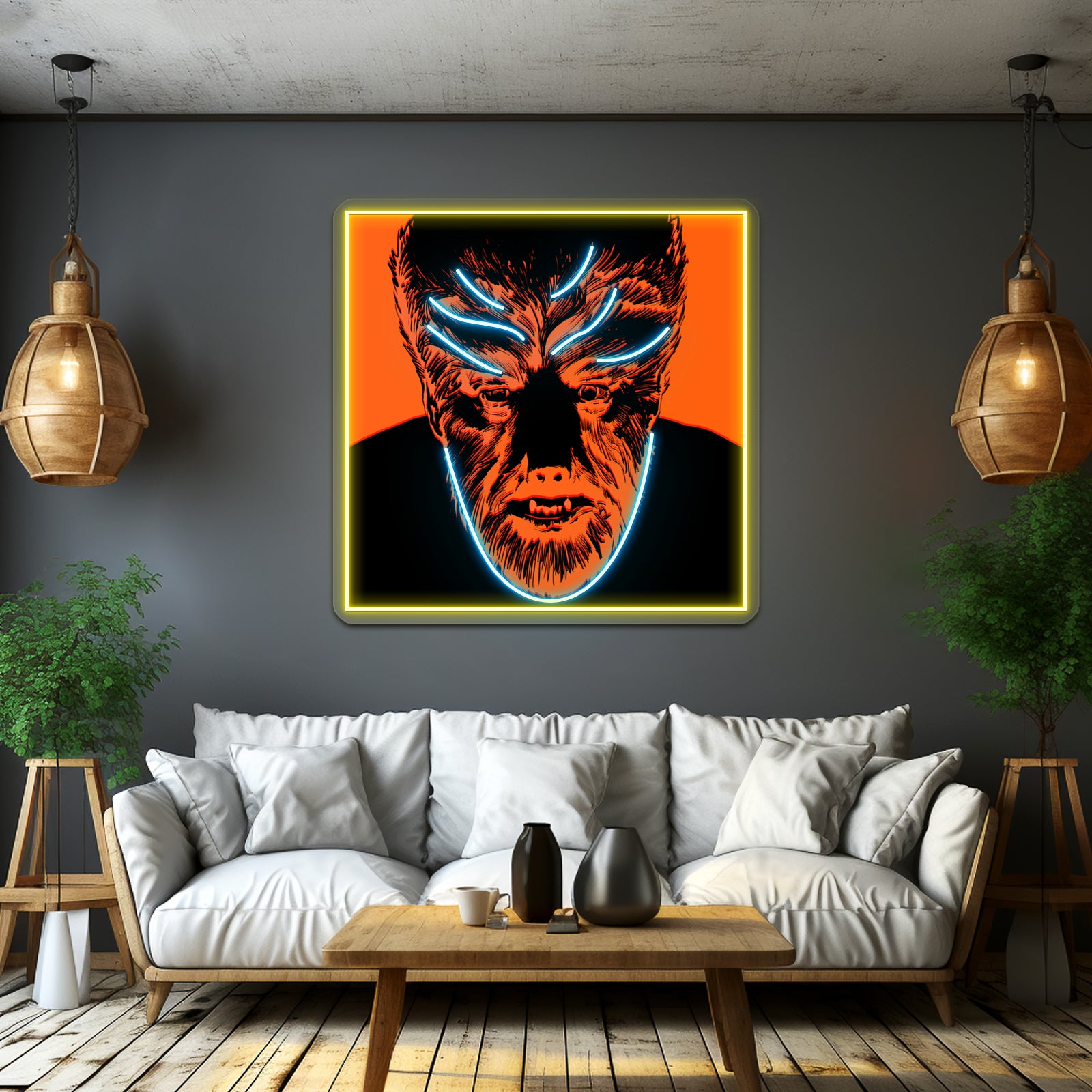Beware The Wolfman Vintage Universal Monsters Artwork Led Neon Sign - LED neon sign view 7