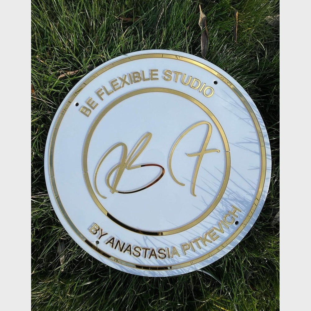 Bf Be Flexible Studio Acrylic Business Logo Sign