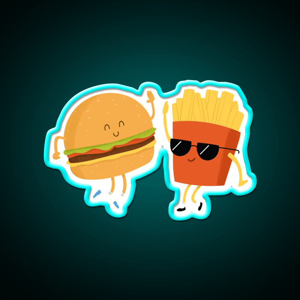 Bffs Fast Food Led Neon Sign For Burger Place Rgb Color - Shineneon