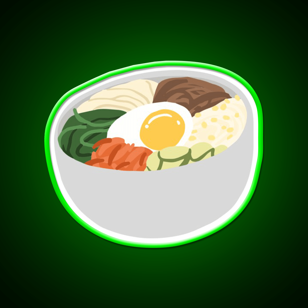 Bibimbap Korean Mixed Rice Snack Food Led Neon Sign Rgb Color - Shineneon