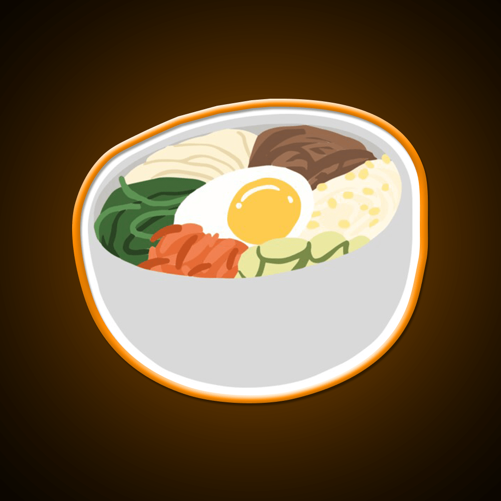 Bibimbap Korean Mixed Rice Snack Food Led Neon Sign Rgb Color - Shineneon