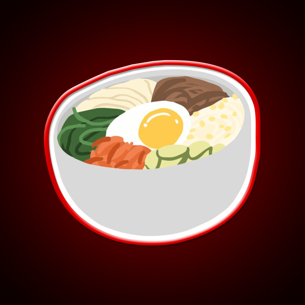 Bibimbap Korean Mixed Rice Snack Food Led Neon Sign Rgb Color - Shineneon