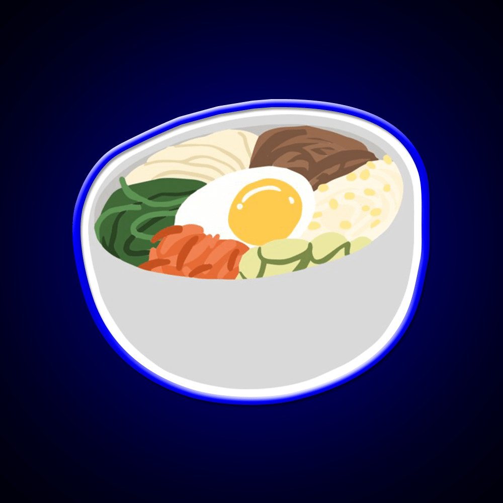 Bibimbap Korean Mixed Rice Snack Food Led Neon Sign Rgb Color - Shineneon