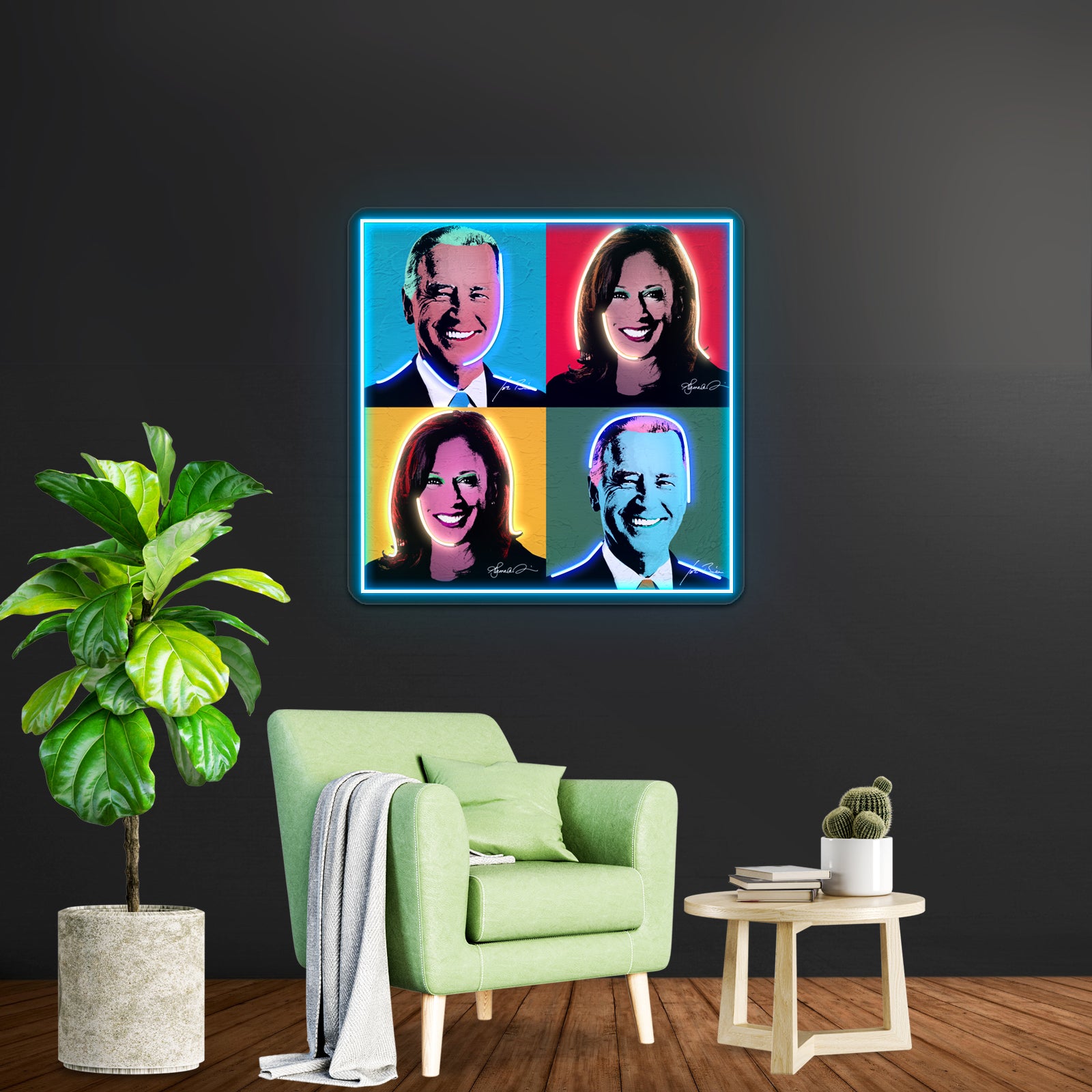 Biden Harris Pop Art Portrait Artwork Led Neon Sign | Shineneon