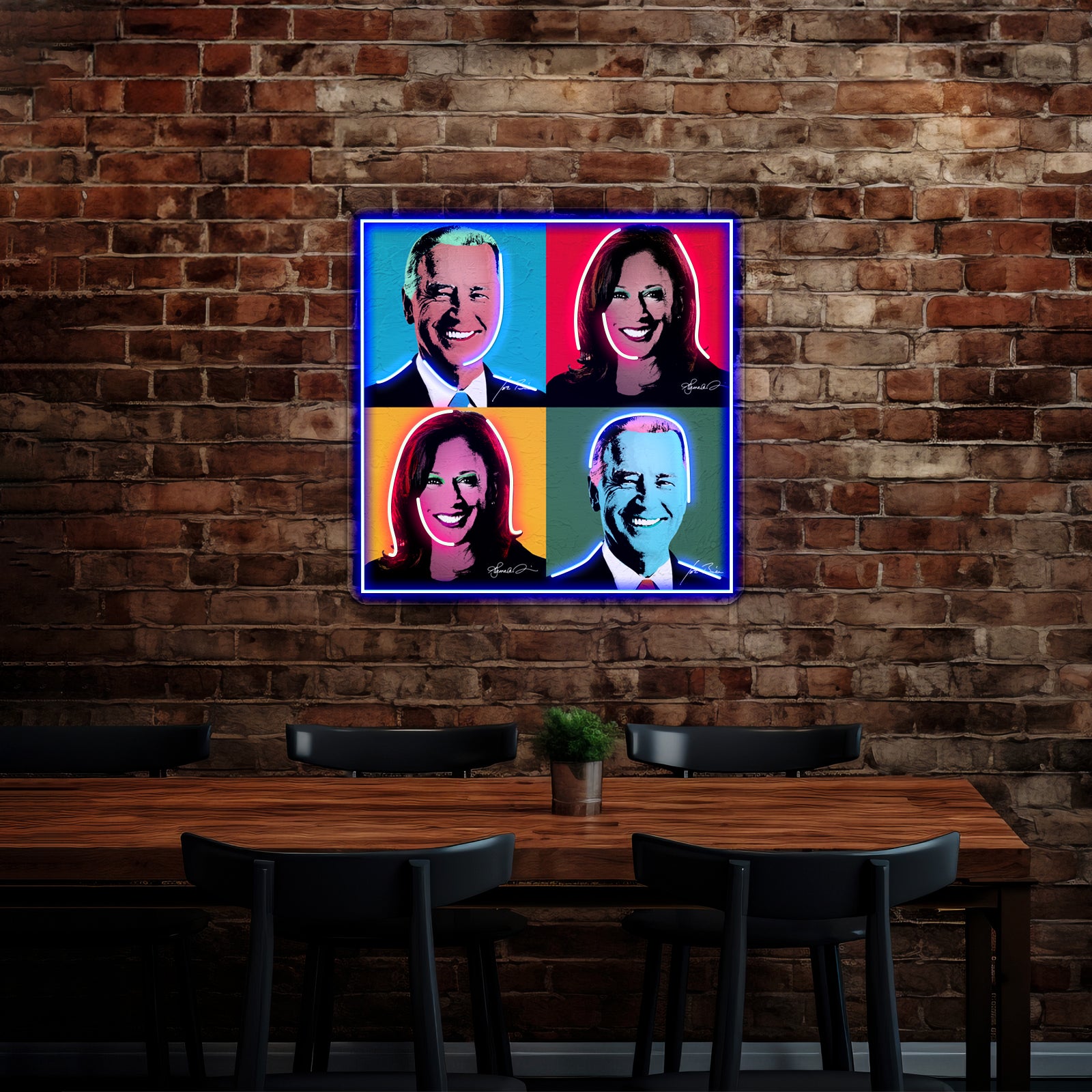 Biden Harris Pop Art Portrait Artwork Led Neon Sign | Shineneon