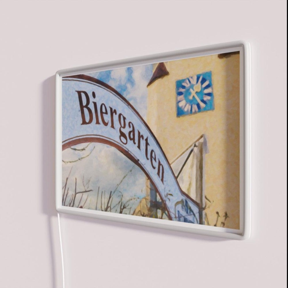 Biergarten Rgb Led Neon Sign Bar Wall Decor - Neon sign mounted on wall in room