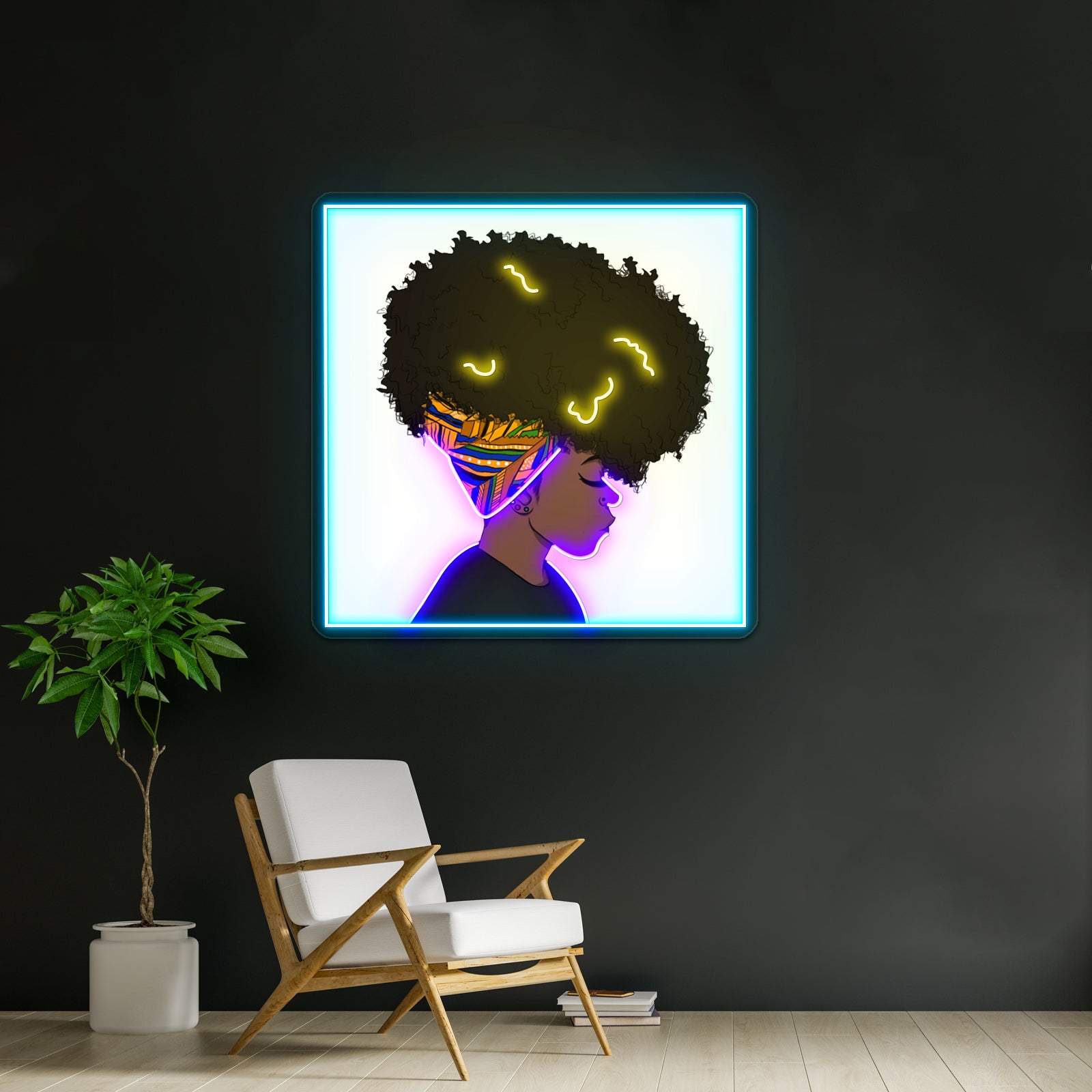 Big Afro Artwork Led Neon Sign