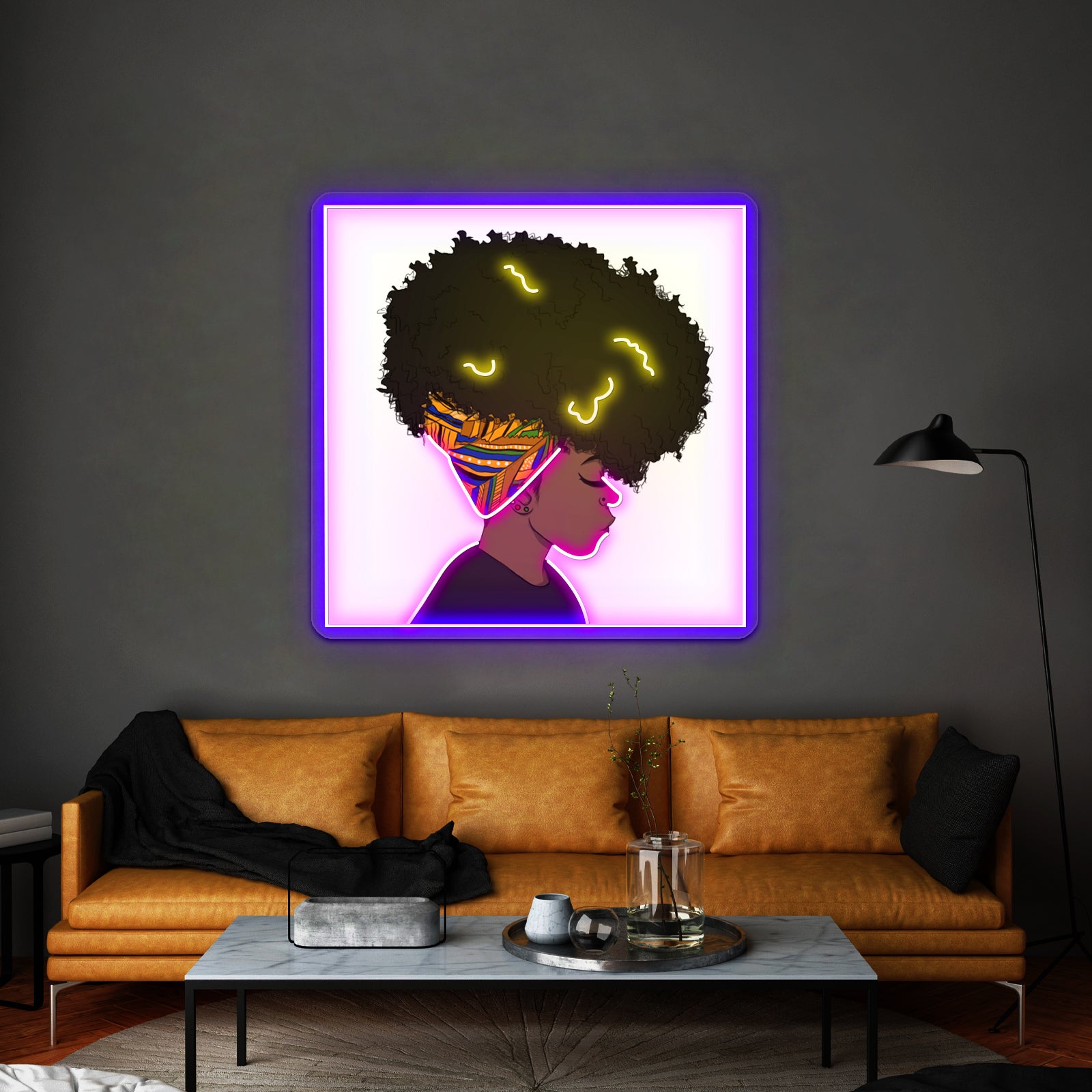 Big Afro Artwork Led Neon Sign