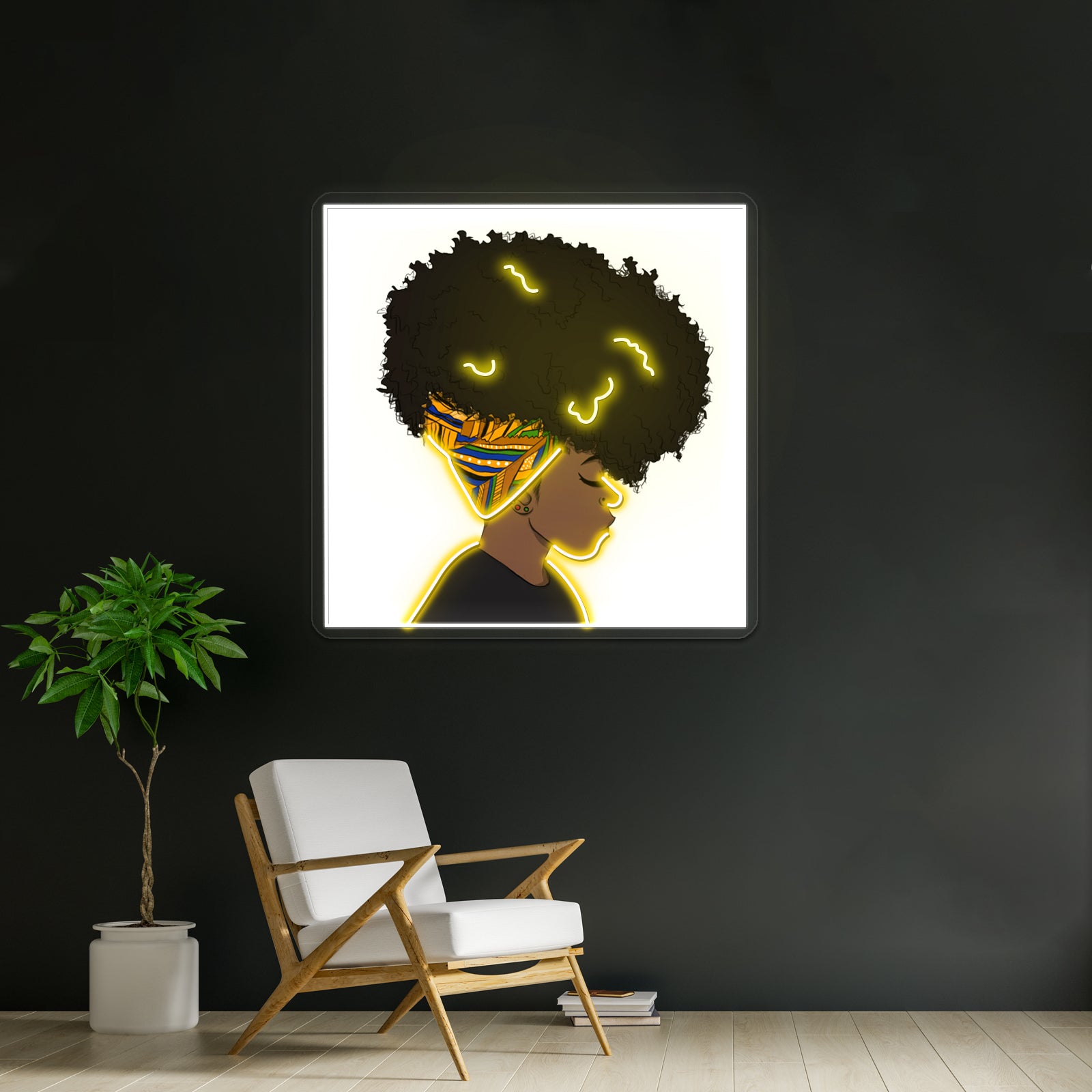 Big Afro Artwork Led Neon Sign