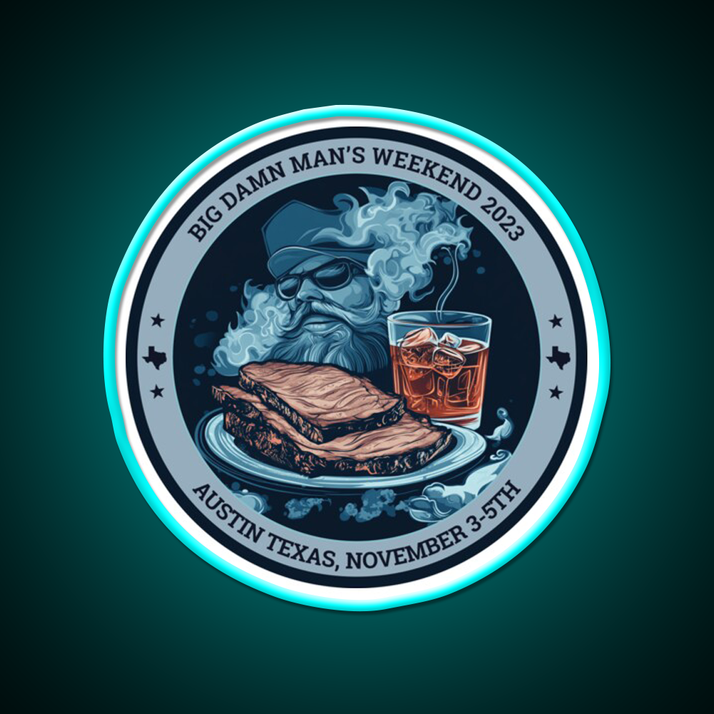 Big Damn Mans Weekend Whiskey Drink Bar Led Neon Sign Rgb Color