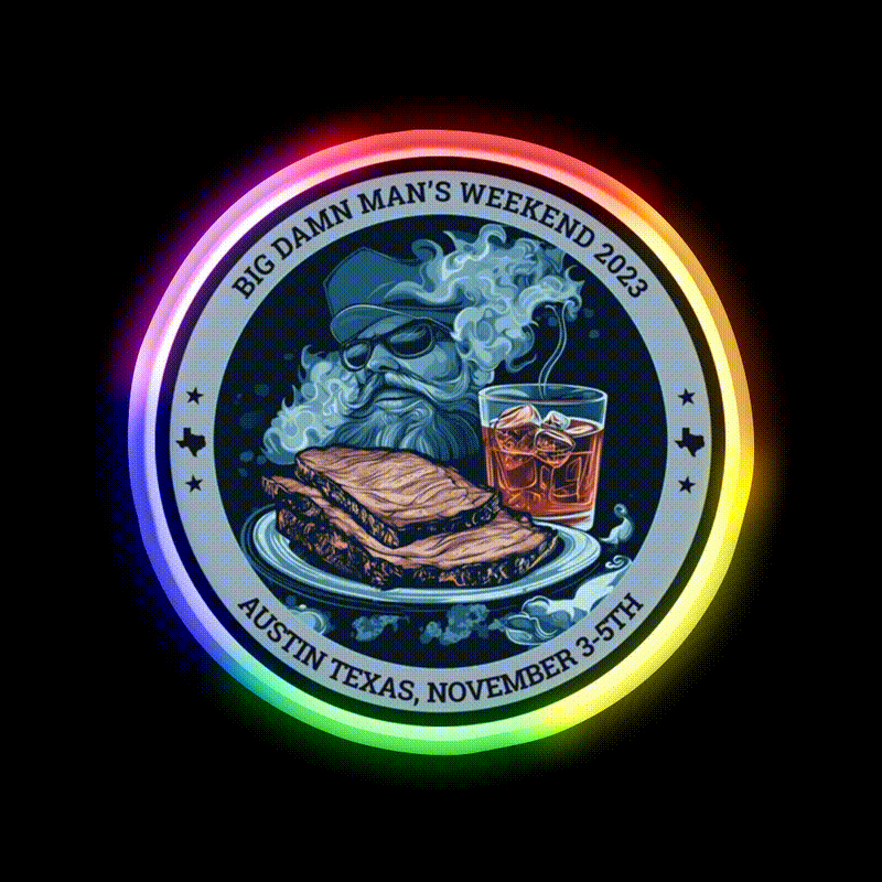 Big Damn Mans Weekend Whiskey Drink Bar Led Neon Sign Rgb Color