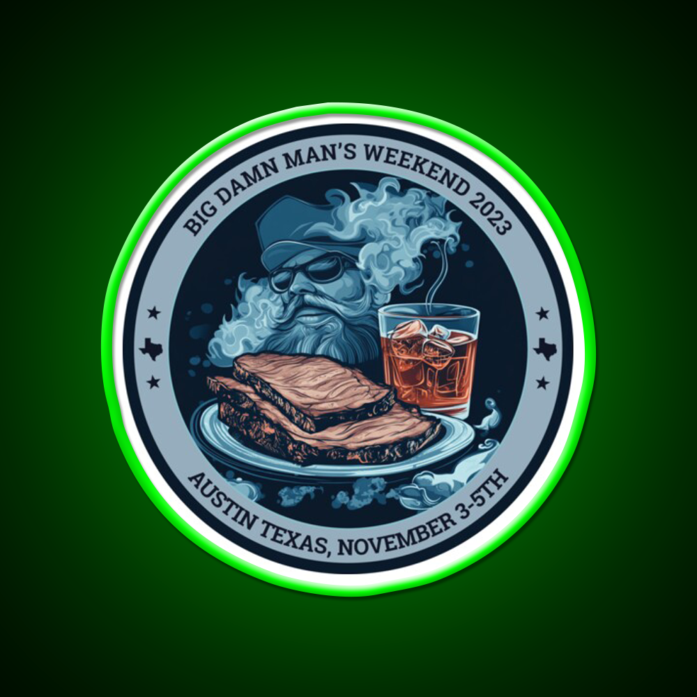 Big Damn Mans Weekend Whiskey Drink Bar Led Neon Sign Rgb Color