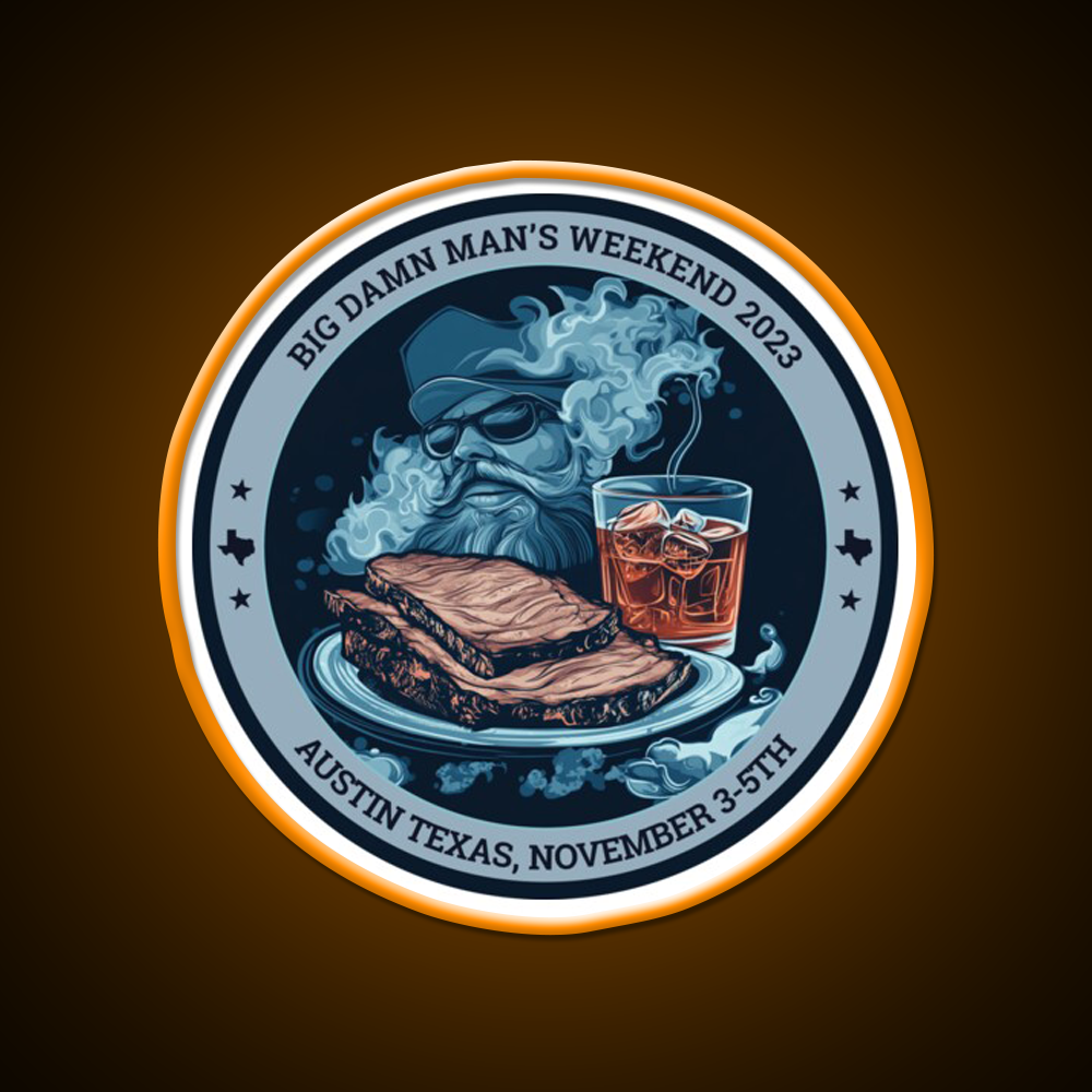 Big Damn Mans Weekend Whiskey Drink Bar Led Neon Sign Rgb Color