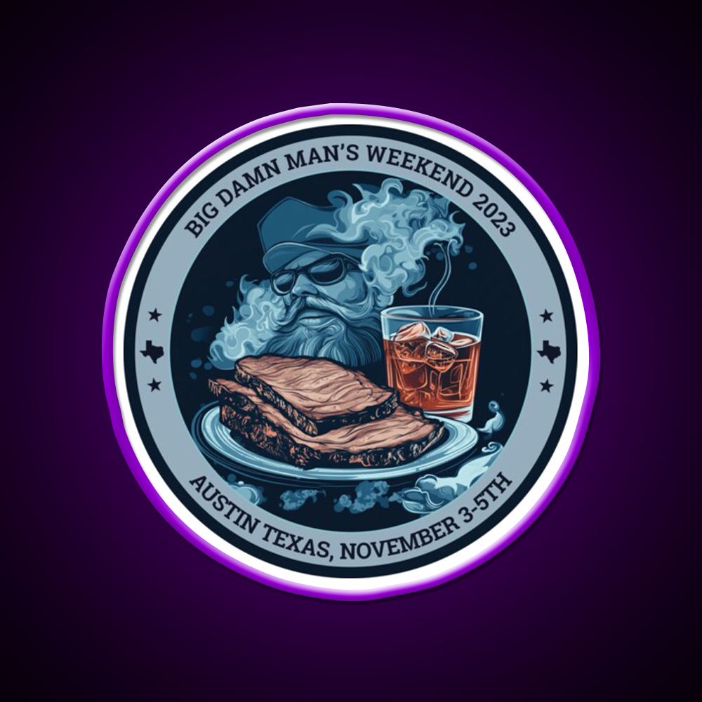 Big Damn Mans Weekend Whiskey Drink Bar Led Neon Sign Rgb Color