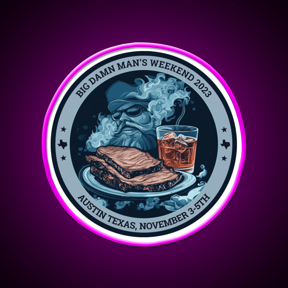 Big Damn Mans Weekend Whiskey Drink Bar Led Neon Sign Rgb Color - Shineneon