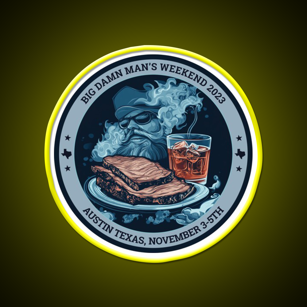 Big Damn Mans Weekend Whiskey Drink Bar Led Neon Sign Rgb Color