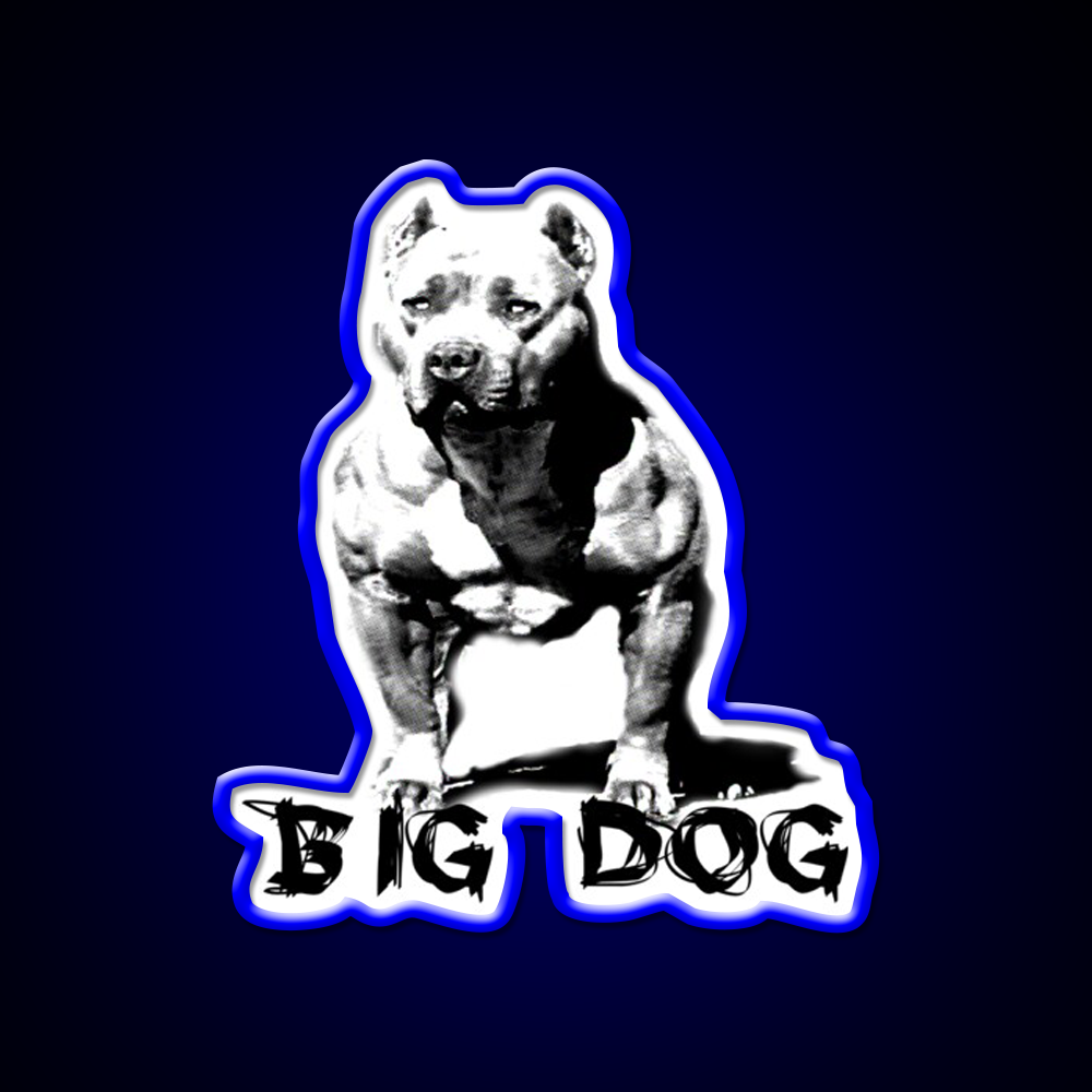 Big Dog Pitbull Muscles Gym Fitness Led Neon Sign Rgb Color