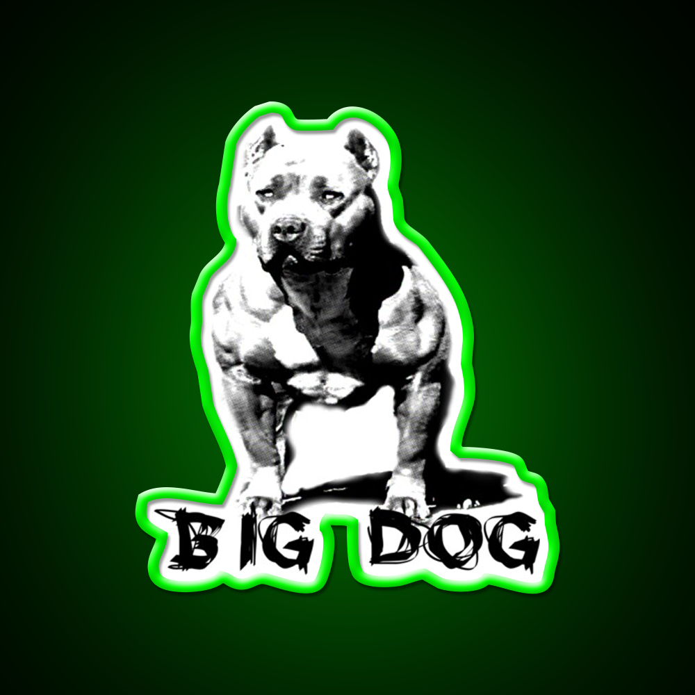 Big Dog Pitbull Muscles Gym Fitness Led Neon Sign Rgb Color