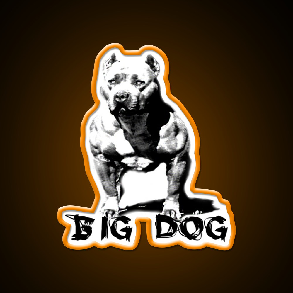 Big Dog Pitbull Muscles Gym Fitness Led Neon Sign Rgb Color
