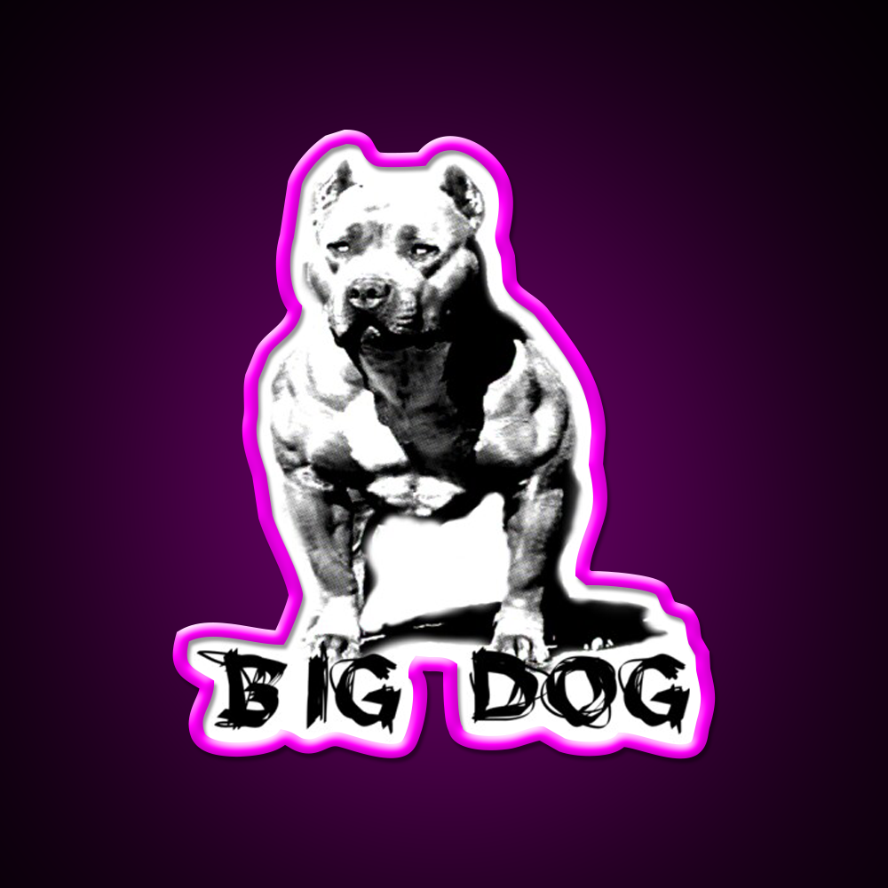 Big Dog Pitbull Muscles Gym Fitness Led Neon Sign Rgb Color