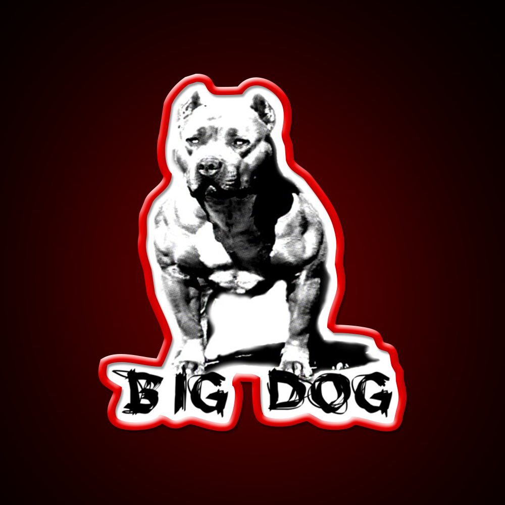 Big Dog Pitbull Muscles Gym Fitness Led Neon Sign Rgb Color