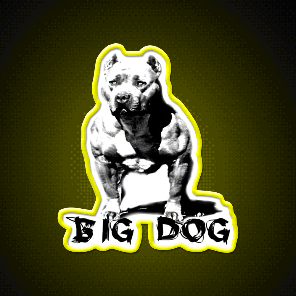 Big Dog Pitbull Muscles Gym Fitness Led Neon Sign Rgb Color