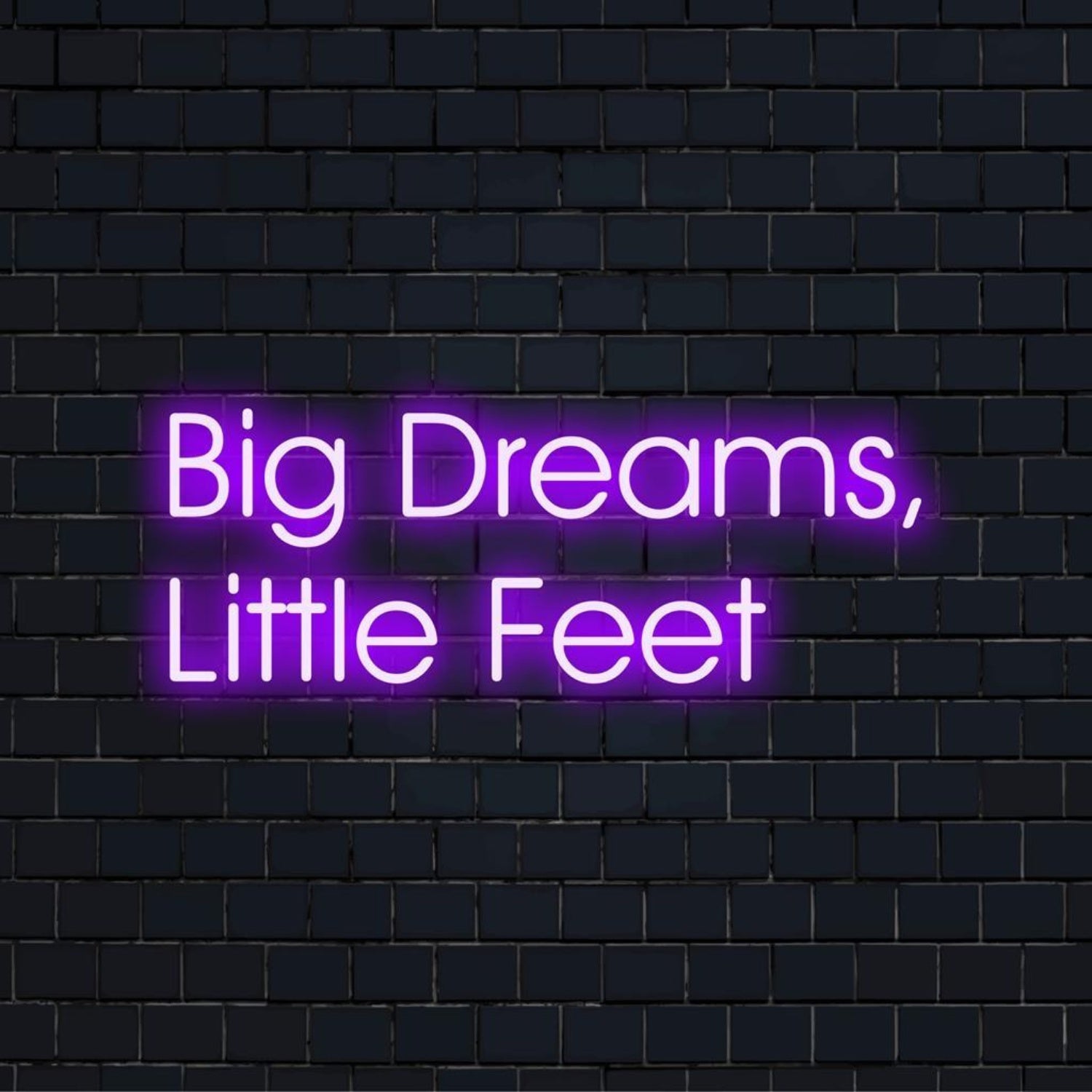 Big Dreams Little Feet Purple Led Neon Sign For Home Studio Cafe | Shineneon