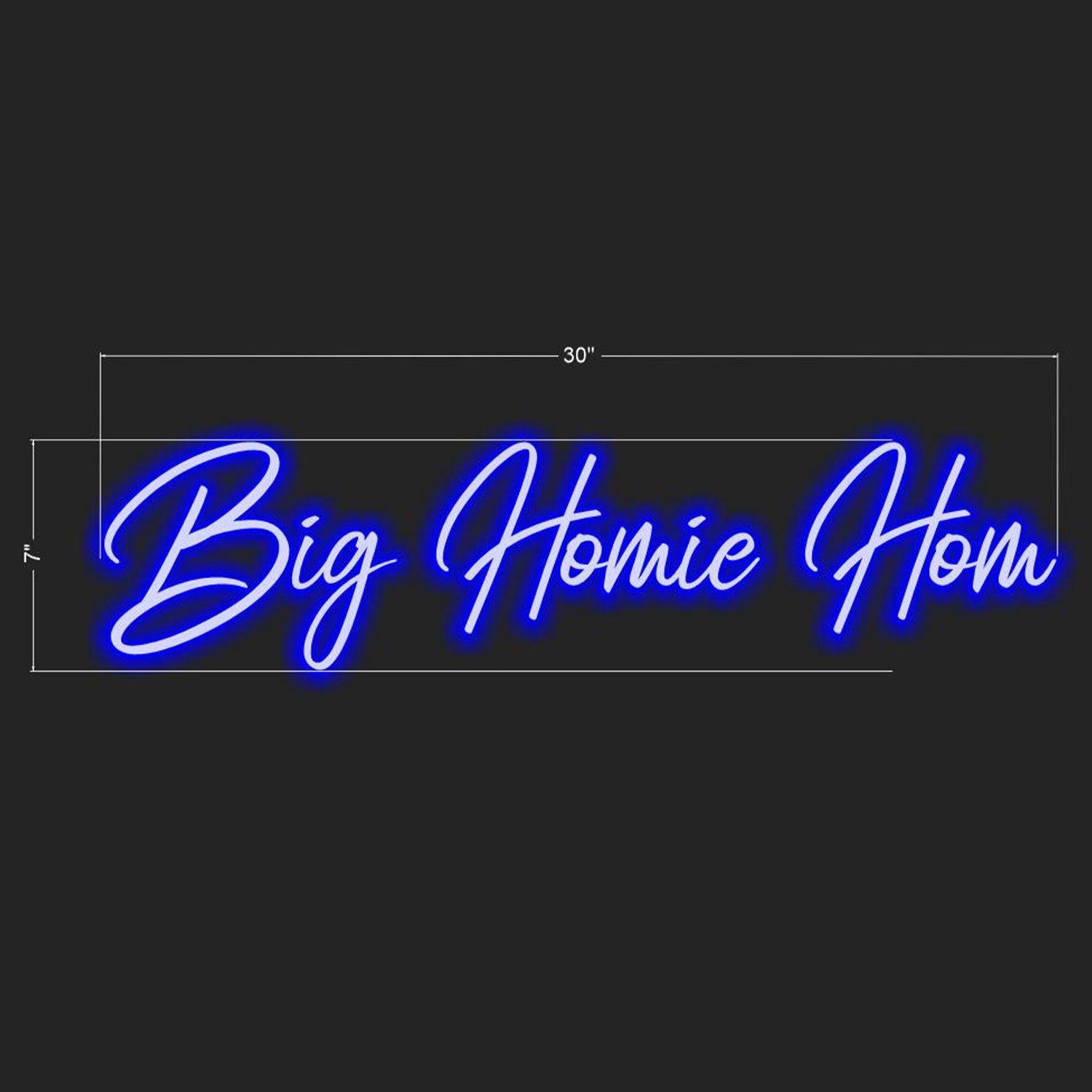 Big Homie Hom Blue Led Neon Sign For Indoor Wall Decor Party Ambiance | Shineneon