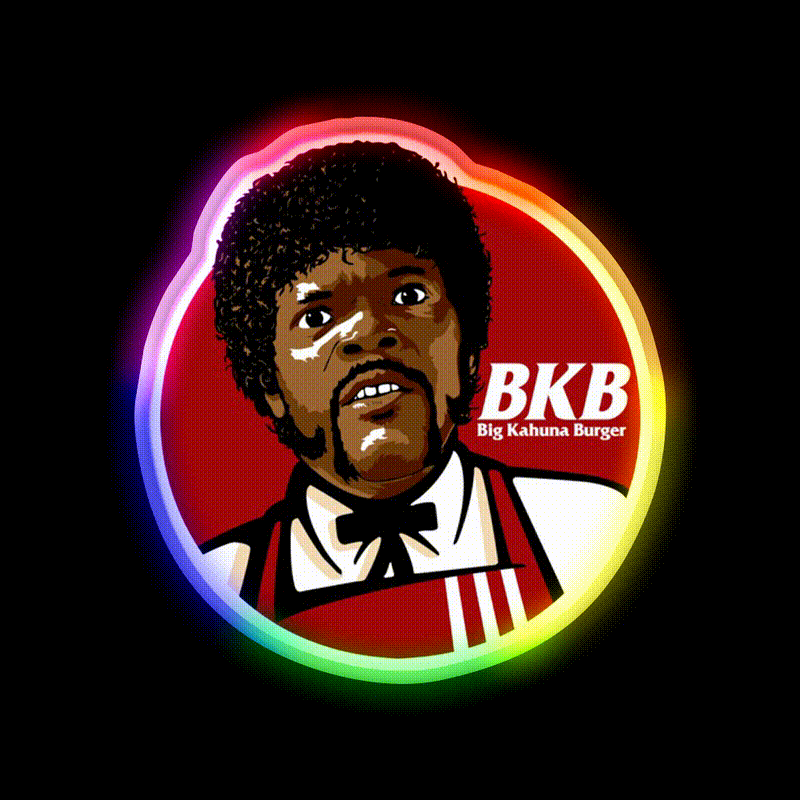 Big Kahuna Burger Fast Food Led Neon Sign For Burger Place Wall Art Rgb Color - LED neon sign close-up detail
