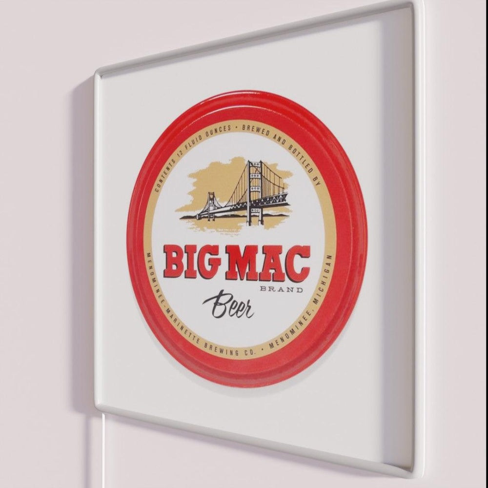 Big Mac Beer Rgb Led Neon Sign - Neon sign mounted on wall in room