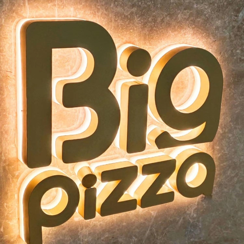 Big Pizza 3D Backlit Channel Letters Led Light Sign